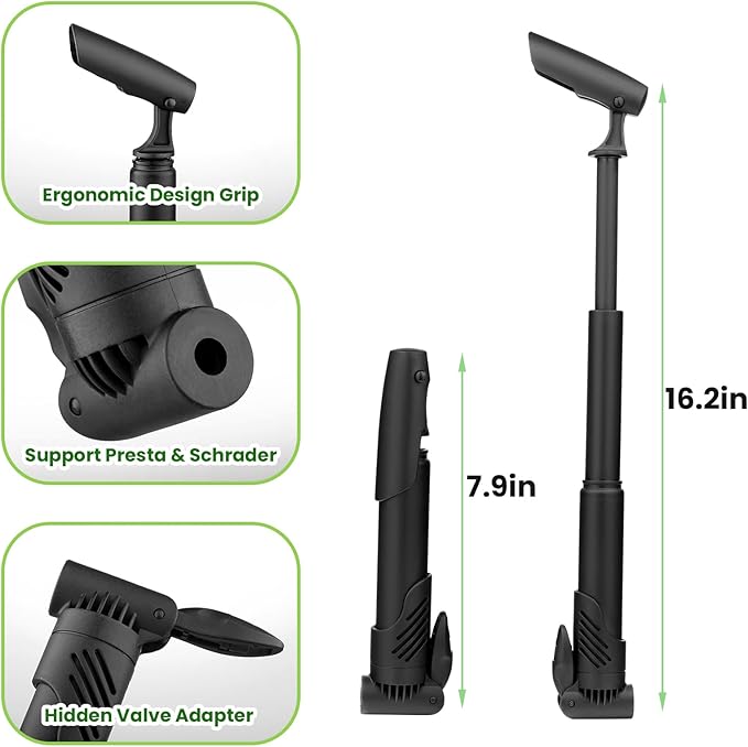 Teyssor Bike Repair Bag with Tire Pump, Bicycle Tire Repair Tool Kit, Portable Tool Bag with 16 in 1 Multitool All in One Bike Kit for Cycling-StrideForce Fitness