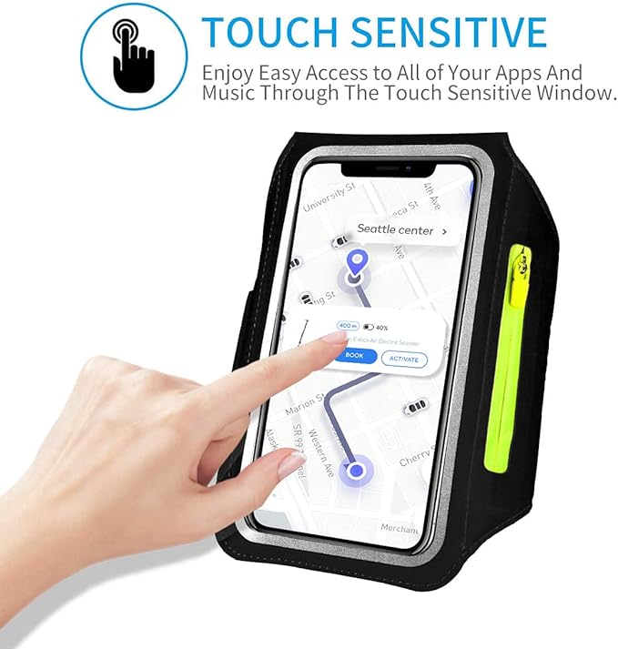 Running Armband with Earphone Bag Cell Phone Armband for iPhone 16 15 Pro 14 Plus 13 11 XR XS, Galaxy S24/S10 Water Resistant Sports Phone Holder Case & Zipper Slot Car Key Holder for 6.7 inch Phone-StrideForce Fitness