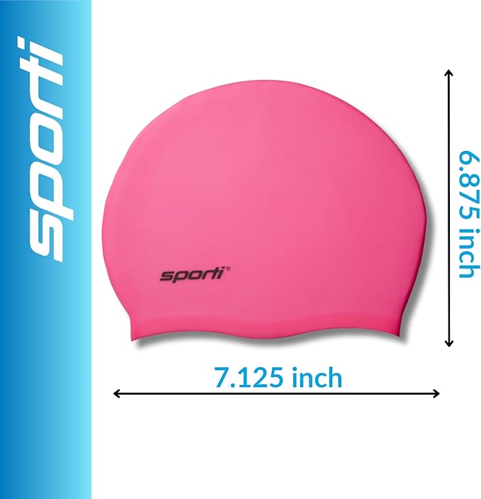 Sporti Silicone Swim Cap for Kids, Unisex Youth Swimming Cap, Protection Bathing Caps for Your Children, Aged 2-10-StrideForce Fitness