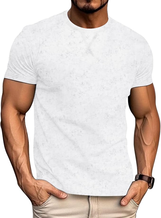 LOGEEYAR Men's Athletic Washed T-Shirts Basic Crew Neck Tees Tops Causal Distressed Cotton T Shirts for Men-StrideForce Fitness