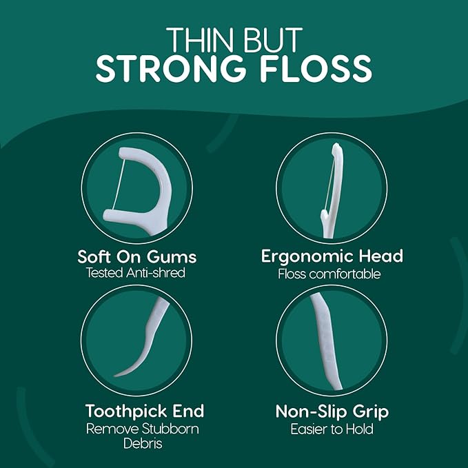 Tooth Floss Picks Unflavored Dental Floss for Tooth Picks Flossers,500 Count Floss Sticks for car,Home Tooth Pick Small Portable Floss Dispenser