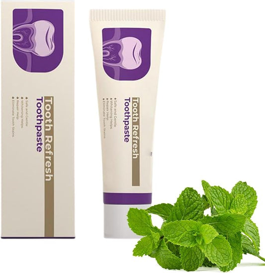 Tooth Refresh Toothpaste, Fresh Breath Whitening Formula, Natural Oral Care with Enamel Repair, Removes Coffee Tea Wine Stains, Deep Cleaning, 3.5 Oz (1 pcs)