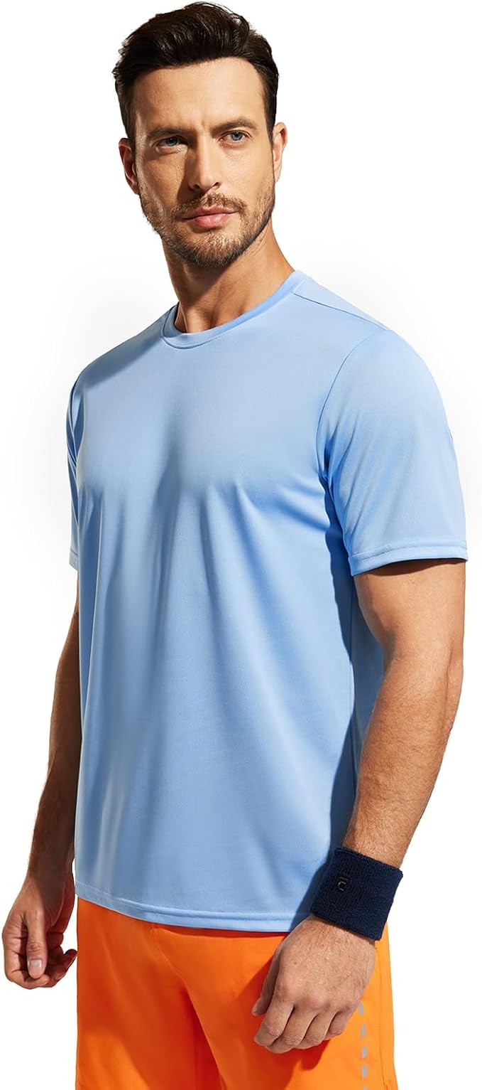 MIER Men's Quick Dry Workout Shirts Moisture Wicking Running Athletic Performance T-Shirts Recycled Polyester Top Tee-StrideForce Fitness