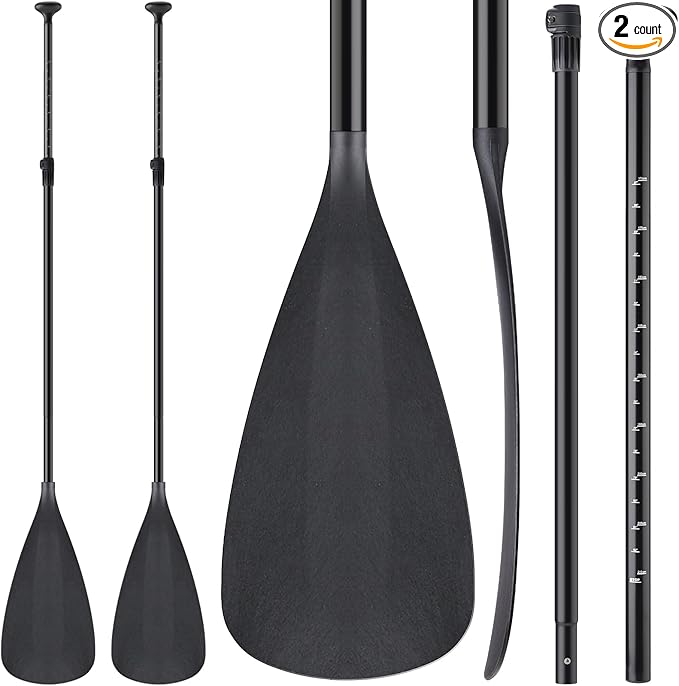 2 Set of 3 Pieces Sup Paddle Board Paddle Kayak Adjustable Stand up Oar Aluminum Alloy Lightweight Replacement Paddleboard Detachable Aluminum Alloy Shaft for Surfing Fishing-StrideForce Fitness