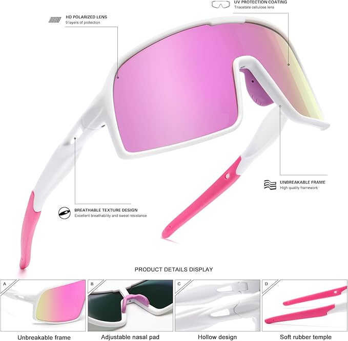 Polarized Sports Sunglasses for Men and Women Cycling Glasses UV Protection Goggles for Mountain Bike Running Fishing-StrideForce Fitness