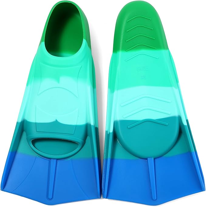 Kids Swim Fins,Short Kids Fins Youth Swimming Flippers for Lap Swimming Training for Children Girls Boys Beginners-StrideForce Fitness