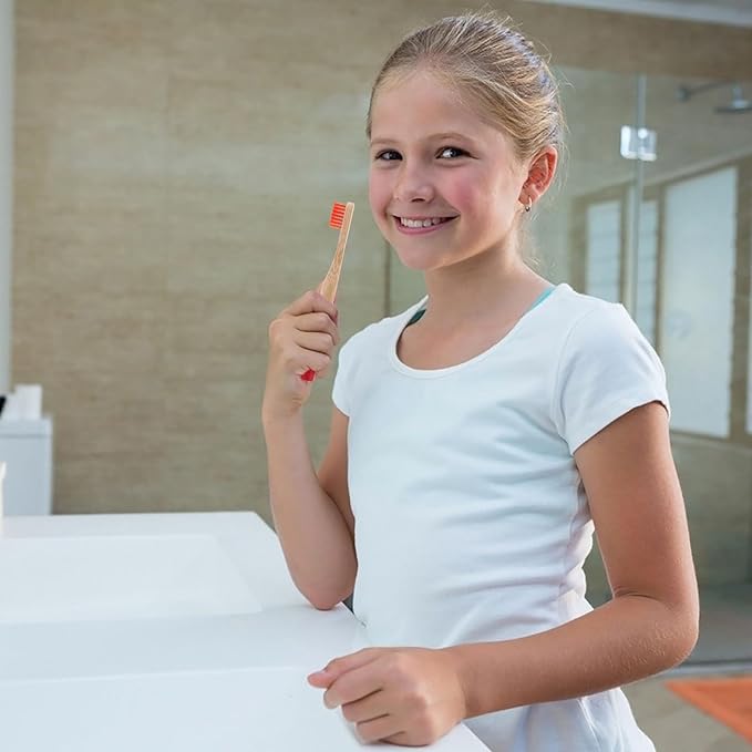 TOYANDONA 5Pcs Toothbrush with Charcoal Soft Bristles Ergonomic Round Handle Portable Manual Tooth Brush for Comfortable Grip Design Random Color