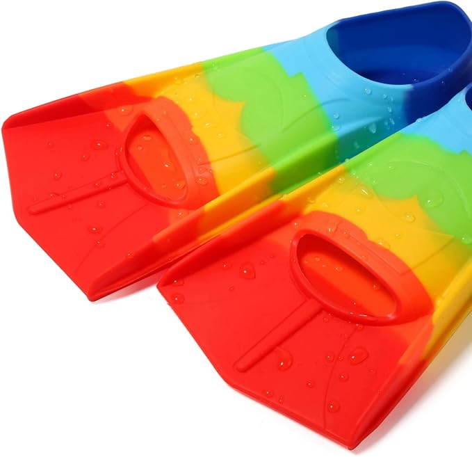 Kids Swim Fins,Short Kids Fins Youth Swimming Flippers for Lap Swimming Training for Children Girls Boys Beginners-StrideForce Fitness