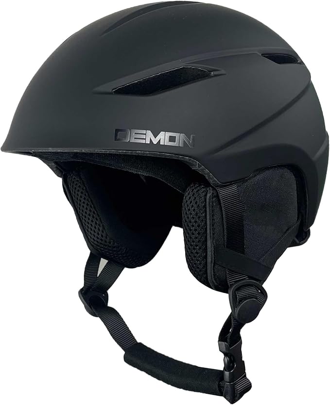 Demon United Snowboard and Ski Helmet with MIPS - Adult - Matte Black/Matte White - PC Shell & Inmold EPS Foam- Twist Dial Fit System - Audio Ready Earpads-StrideForce Fitness