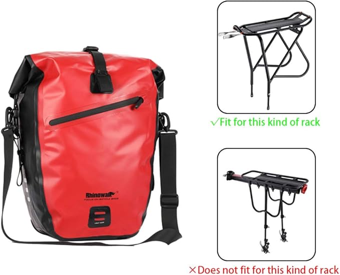 Rhinowalk Bike Bag Waterproof Bike Pannier Bag for Bicycle Cargo Rack Saddle Bag Shoulder Bag Laptop Pannier Rack Bicycle Bag Professional Cycling Accessories-StrideForce Fitness
