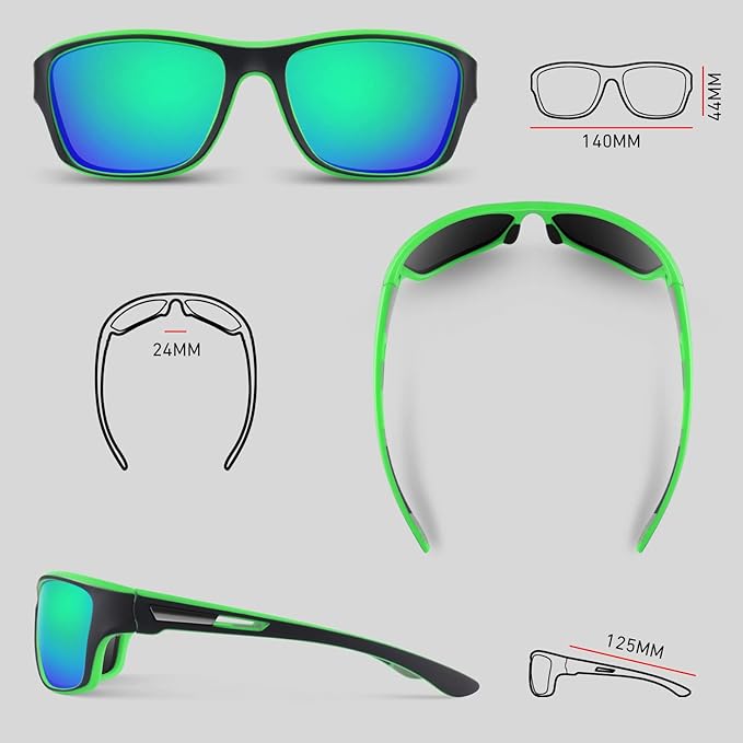 Polarized Sports Sunglasses for Men Women,Fishing Driving Rectangular Goggles UV400 Protection-StrideForce Fitness