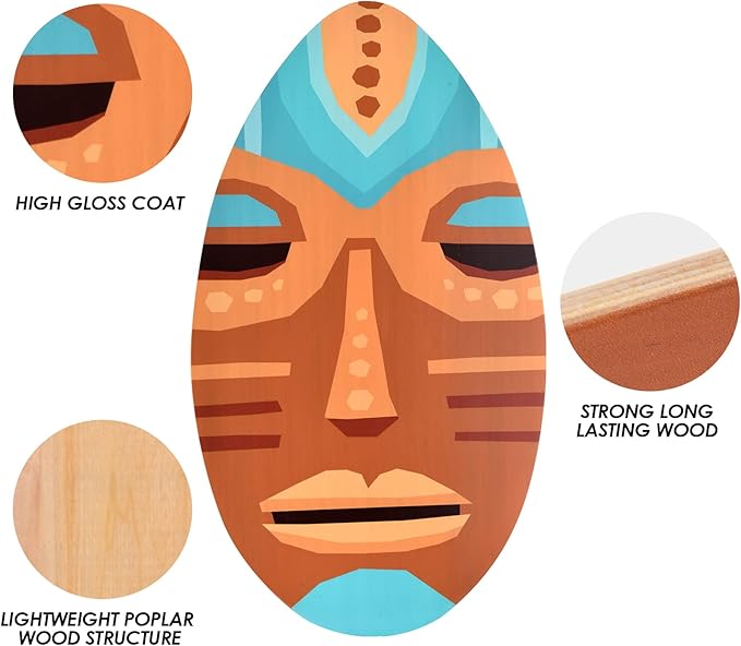 seething 35 Inch Skimboard with High Gloss Coat Wood Skim Board for Beginners,Kids, Teenagers, Adults and All Skimming-StrideForce Fitness