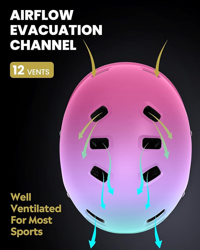 OutdoorMaster Skateboard Cycling Helmet - Two Removable Liners Ventilation Multi-Sport Scooter Roller Skate Inline Skating Rollerblading for Kids, Youth & Adults-StrideForce Fitness