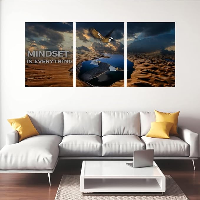 3 Panels Inspirational Canvas Poster Motivational Wall Art Inspirational Wall Art Entrepreneur Quotes Artwork Painting Picture for Framed Home Decoration Living Room office bedroom 36''W x 16''H-StrideForce Fitness