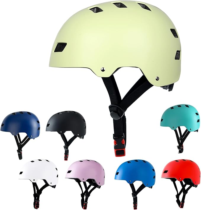 Bike Helmet 3 Sizes for Teenager Kids Youth Adults,Bavilk Skateboard Helmet Adjustable Multi-Sport Bicycle Cycling Scooter Roller Skate Inline Skating Rollerblading for Girls Boys Women Men Teen-StrideForce Fitness