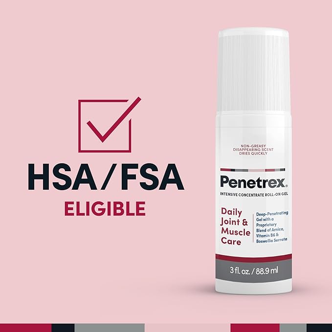 Penetrex Joint & Muscle Therapy - Soothing Gel for Back, Neck, Hands, Feet - Premium Whole Body Rub with Arnica, Vitamin B6 & MSM - 3oz Roll On Gel (3-Pack)-StrideForce Fitness