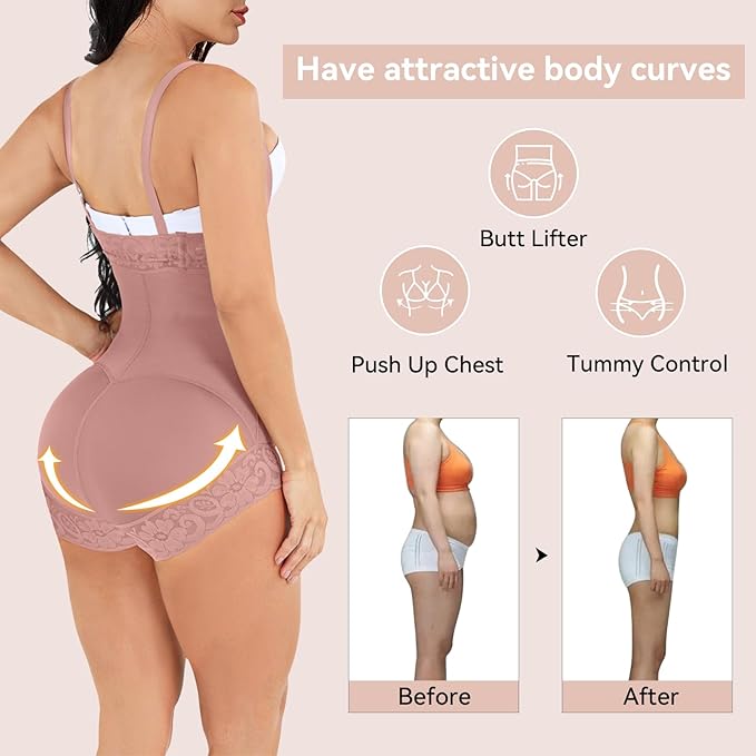 Shapewear for Women Tummy Control Fajas Colombianas Body Shaper Butt Lifter Compression Garment Open Bust Bodysuit-StrideForce Fitness