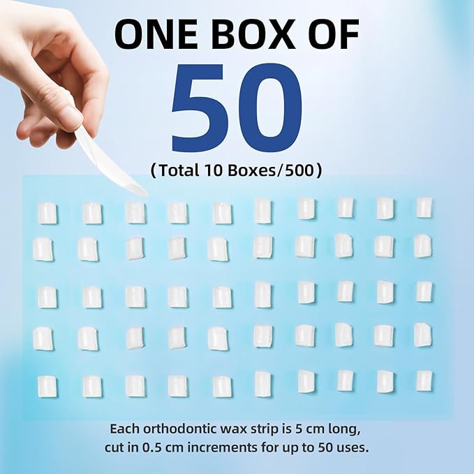 RAZOKO Orthodontic Wax for Braces Aligners Dental Wax Food Grade Orthodontic Wax Strips Precut Wax Dots
