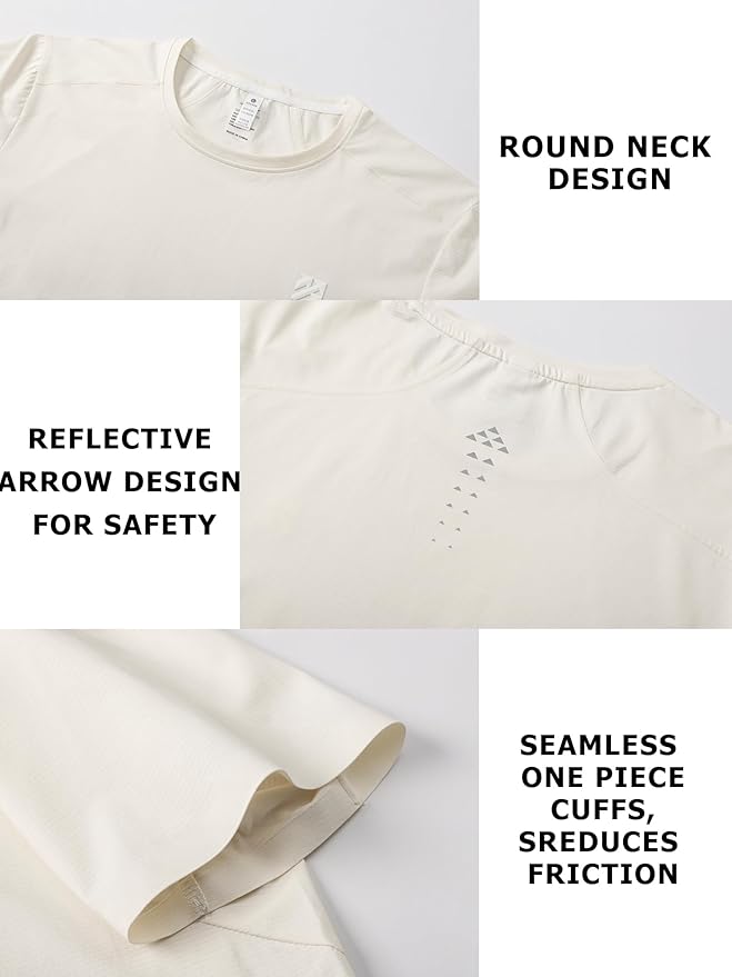 Mens Seamless Workout T-Shirts Lightweight Moisture Wicking Running Hiking Camping Tennis Pickleball Shirts for Men-StrideForce Fitness