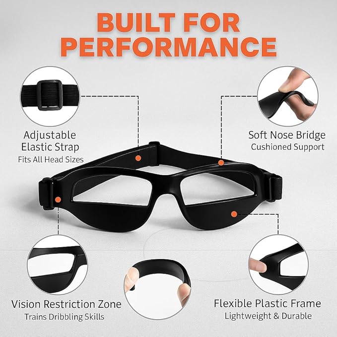 Liberty Imports 12 Pack Basketball Dribbling Goggles Adjustable Sport Training Glasses Aid for Team Training Aid Basketball Equipment Safety Specs for Adult Teenagers Youth-StrideForce Fitness