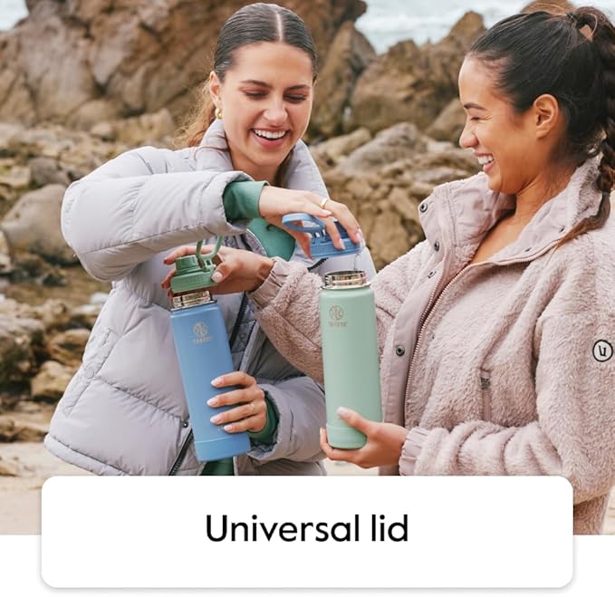 Takeya Actives Water Bottle with Spout Lid - Bottle with Double Stainless Steel Insulation - Dishwasher Safe & BPA-Free - Bottle with Spout Lid & Removable Bumper - 32 oz, Cucumber-StrideForce Fitness