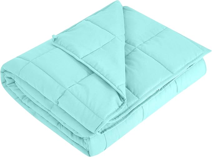 L'AGRATY Weighted Blanket - 60"x80" 15lbs Cooling Breathable Heavy Blanket Microfiber Material with Glass Beads for Adult All-Season Summer Fall Winter Soft Thick Comfort-StrideForce Fitness