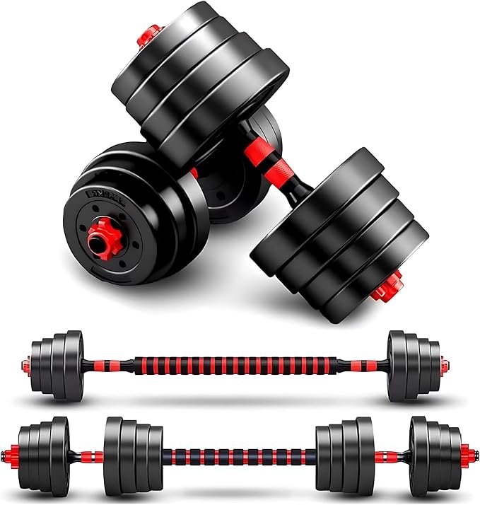 Adjustable-Dumbbells-Sets,Free Weights-Dumbbells Set of 2 Convertible To Barbell A Pair of Lightweight for Home Gym,Women and Men Equipment-StrideForce Fitness