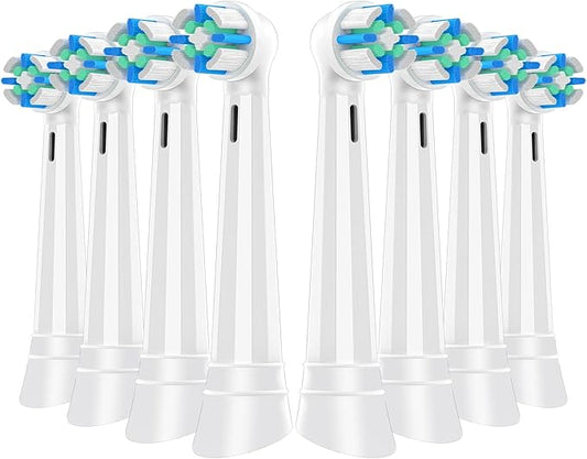 iO Replacement Heads Compatible with Oral B iO 2/3/4/5/6/7/8/9/10/Deep Clean Series Electric Toothbrush, IO Toothbrush Heads, Brush Heads with Medium-Hard bristles Care Your Teeth (8 White)