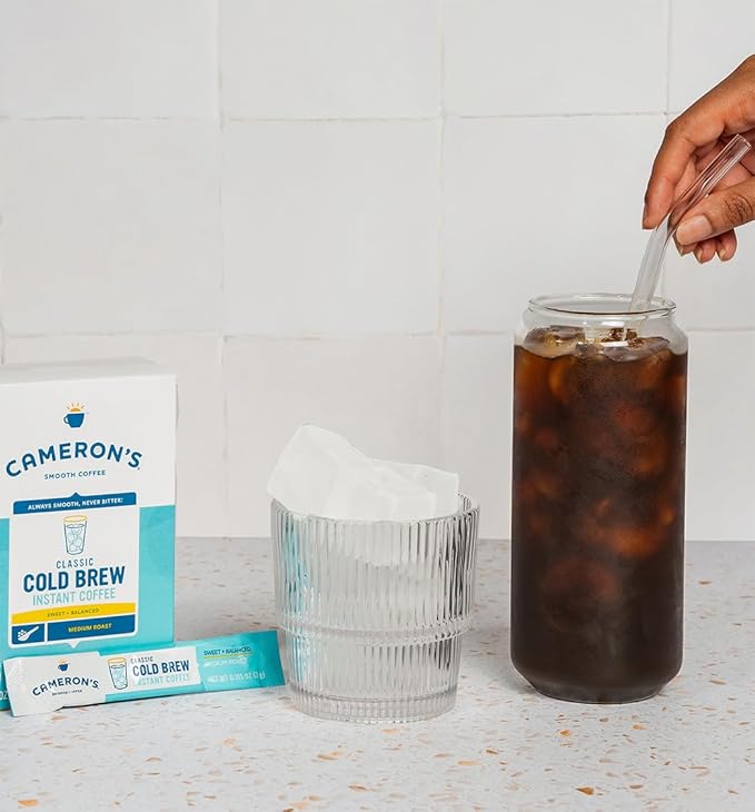 Cameron's Coffee Classic Cold Brew Instant Single Serve Sticks, Medium Roast , 100% Arabica , 128 Count-StrideForce Fitness