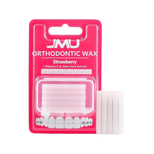 JMU Orthodontic Wax, Strawberry Flavor - 1 Pack (50 Precut Dots) - Dental Wax for Braces