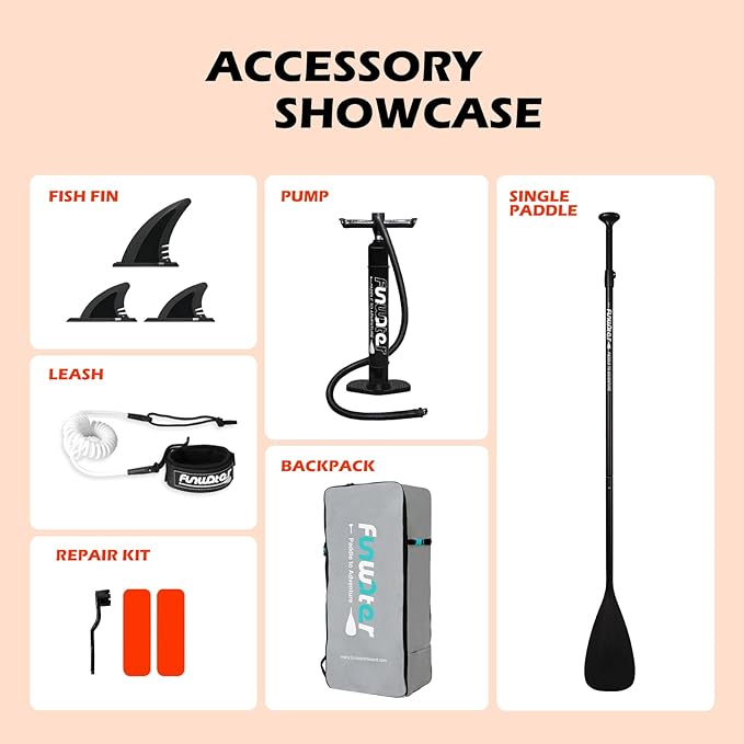 FunWater Inflatable Ultra-Light Stand Up Paddle Board for All Skill Levels with Premium SUP Paddleboard Accessories,Non-Slip Comfort Deck for Youth & Adults-StrideForce Fitness