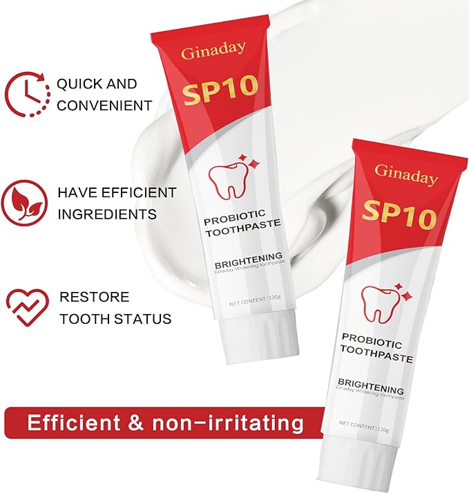 SP10 Probiotic Toothpaste, Deep Cleaning Care Fresh Breath Ultra Whitening SP10 Toothpaste.(1Pcs)