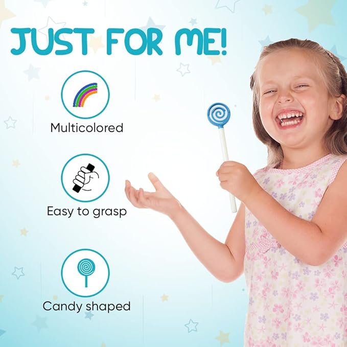 Kids Tongue Scraper or Cleaner Set – BPA-Free Plastic Dental Scrapers Helps Freshen Bad Breath, Remove Gunk – Multicolored with Easy-to-Grasp Handles and Brush Covers by 55Dental, Ages 2+ (Green)