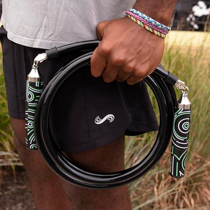 Crossrope Get Strong Set - Weighted Jump Ropes for Strength Training - Improve Power and Endurance in a Fun Jump Rope Workout - 1LB and 2LB Ropes with Power Handles-StrideForce Fitness