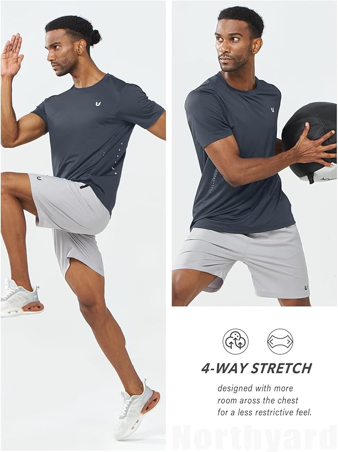 NORTHYARD Mens Athletic Shirts Short Sleeve Gym Workout Running Training Sports Performance T Shirt Basic Tee for Men-StrideForce Fitness