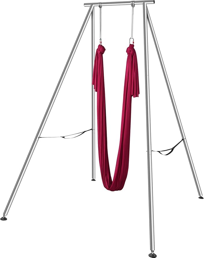 VEVOR Aerial Yoga Frame, 9.67 ft Height Swing Stand, Max 551.15 lbs Load Chrome-Plated Steel Pipe Inversion Yoga Rig for Indoor Outdoor Use-StrideForce Fitness