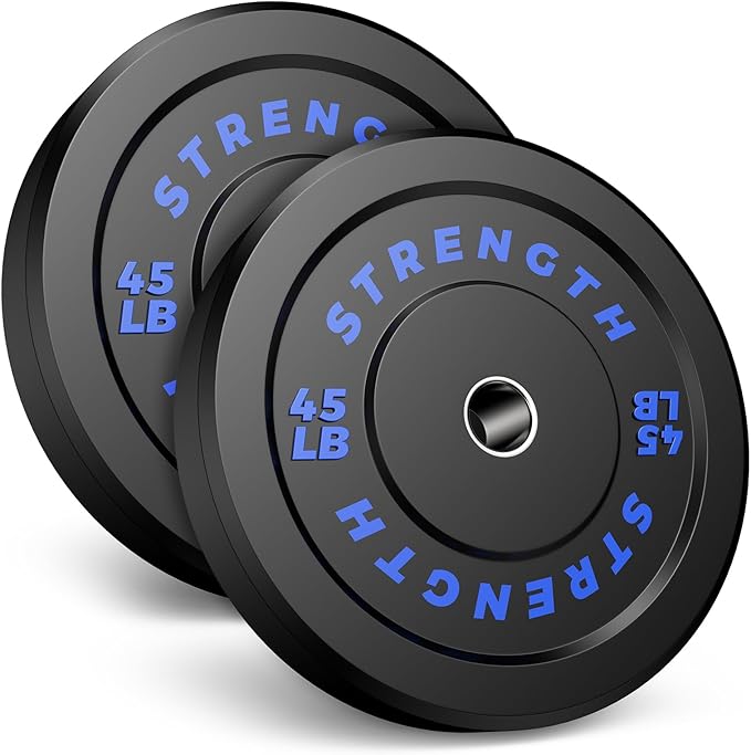 Olympic Rubber Bumper Weight Set - 2 Inch Barbell Plates for Home Gym Strength Training-StrideForce Fitness