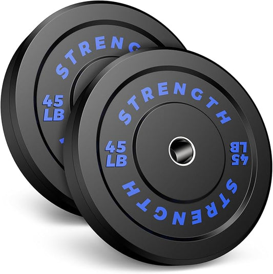 Olympic Rubber Bumper Weight Set - 2 Inch Barbell Plates for Home Gym Strength Training-StrideForce Fitness