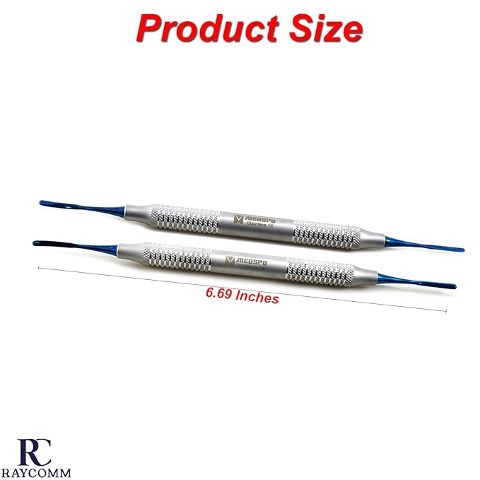 MEDSPO Professional Dental Instruments Osteotome Periotome Luxating Elevator Implant | Orthodontic PDL Teeth | Surgical Root Extraction (Titanium Coated Tips Sinus Lift PPAEL & PPAELA Set Of 2)