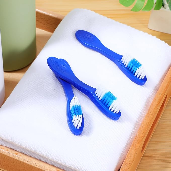 iplusmile 10Pcs Mini Handle Toothbrush Thumbprint, Portable Short Handle Soft Bristles Toothbrush for Travel Teeth Cleaning (9CM)