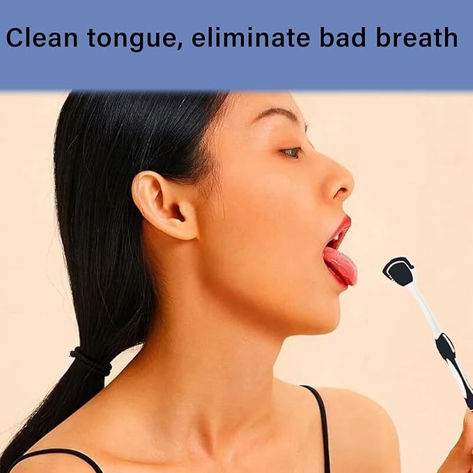 Soft Bristles Tongue Brush for orabrush - Gentle on Gag Reflex，Ergonomic Design, Freshens Breath for Improved Dental Hygiene，4 Tongue Scrapers - 4 pack