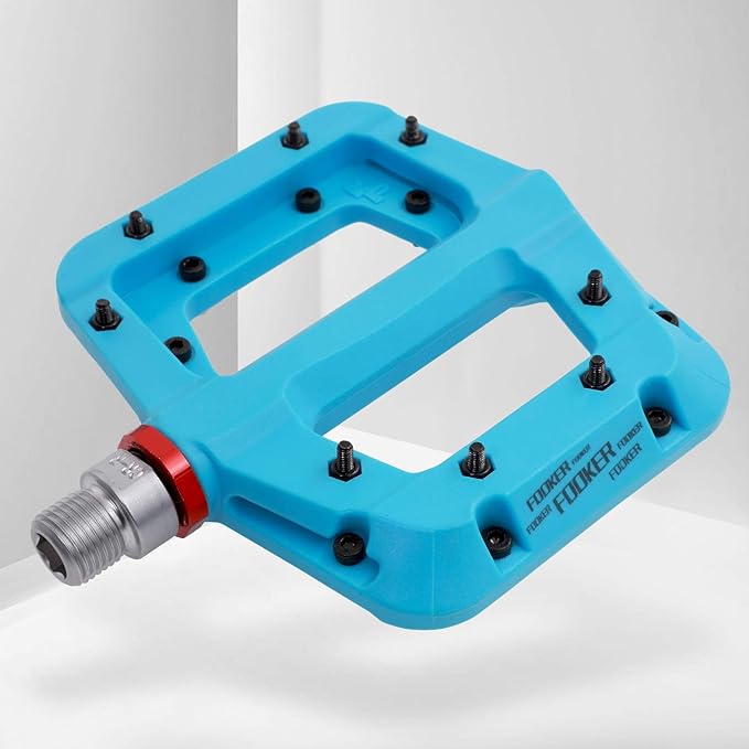 FOOKER MTB Pedals Mountain Bike Pedals 3 Bearing Non-Slip Lightweight Nylon Fiber Bicycle Platform Pedals for BMX MTB 9/16"-StrideForce Fitness