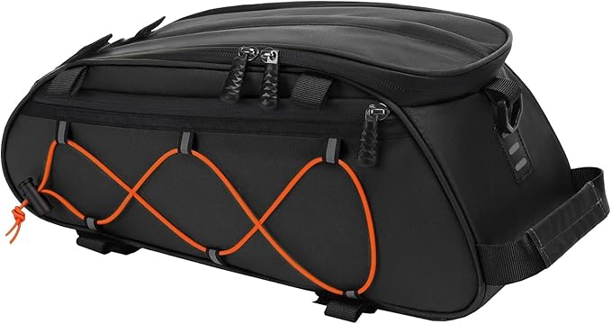 MOSISO Bike Rack Bag with 2 Removable Panniers, Waterproof Bike Trunk Cooler Storage Handbag Insulated Bicycle Rear Seat Pouch, Bicycle Storage Saddle Shoulder Bag Cycling Luggage Pouch, Black-StrideForce Fitness