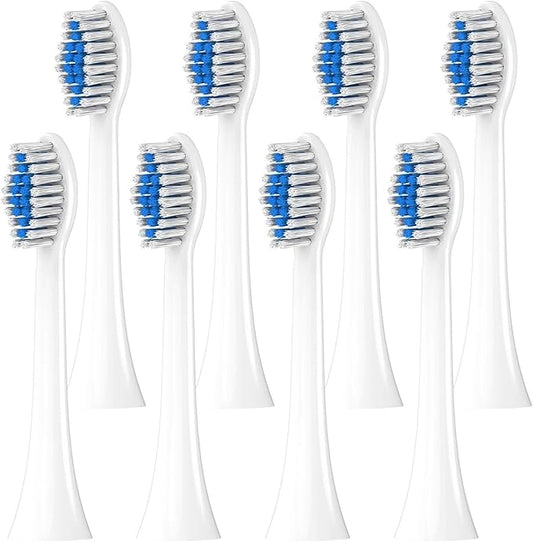 8/12/20 Pcs Soft Brush Heads ，Compatible with Philips Electric Toothbrush, Replacement Toothbrushes Head Refill for 1100 2100(White-8 Pcs)