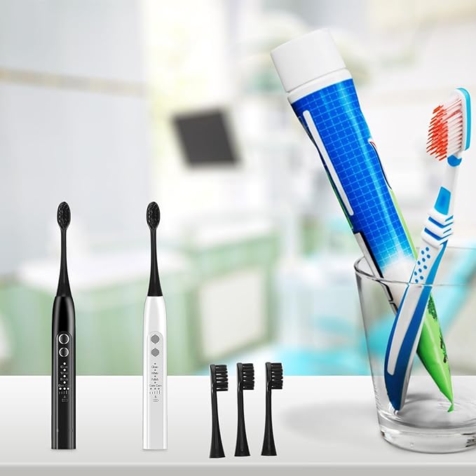 3pcs Electric Toothbrush Replacement Heads Soft Nylon Bristles Compatible for Adults and Reusable Toothbrush Brush Heads for Daily Oral Care