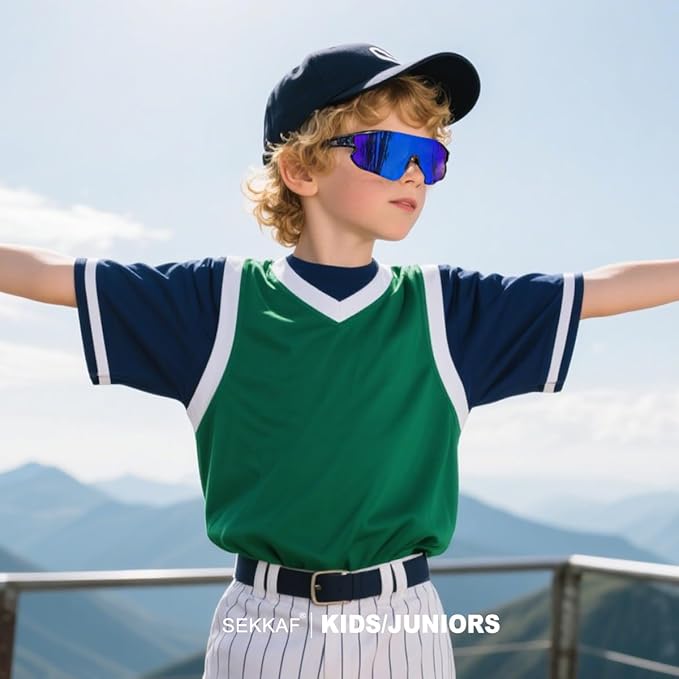 Kids Baseball Sunglasses for Boys Girls Youth Softball Cycling Sports Sunglasses UV400 Protection Age 5-12-StrideForce Fitness