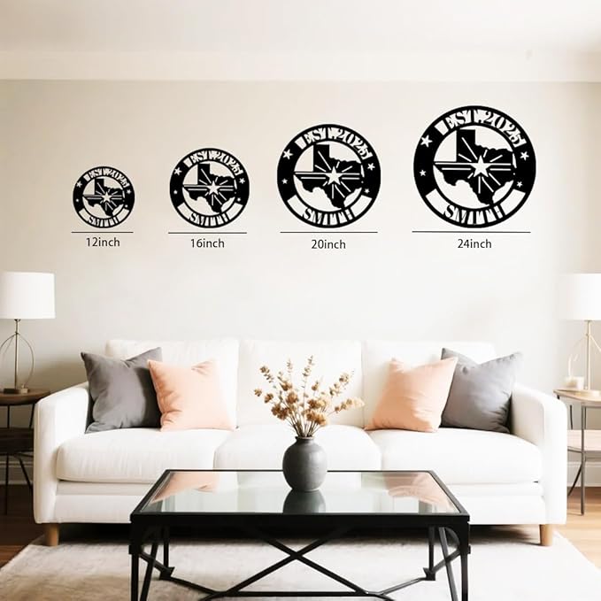Personalized Texas Map Metal Name Sign | Custom Metal Signs | Decoration Yard Sign | Indoor Decor Gift for Women, Men, Wife, Parents, Couple-StrideForce Fitness