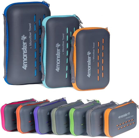 4Monster Camping Towels Super Absorbent, Fast Drying Microfiber Travel Towel, Quick Dry Ultra Soft Compact Gym Towel for Swimming Beach Hiking Yoga Travel Sports Backpack (47.00" x 23.60", Gray)-StrideForce Fitness