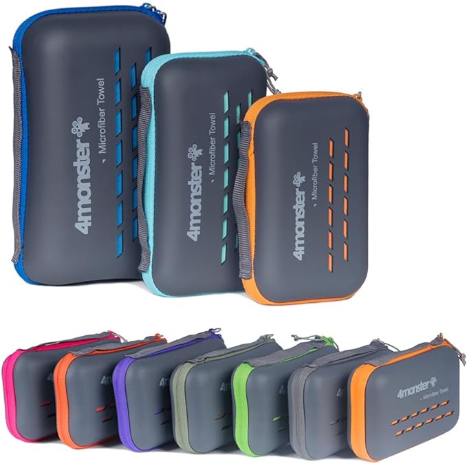 4Monster Camping Towels Super Absorbent, Fast Drying Microfiber Travel Towel, Ultra Soft Compact Gym Towel for Beach Hiking Yoga Travel Sports Backpack-StrideForce Fitness