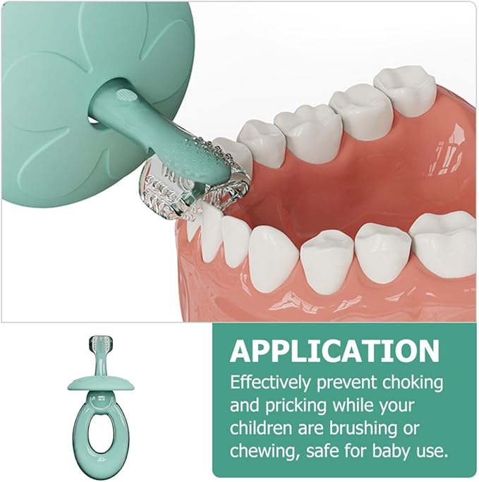 Silicone 3D Toothbrush for, Soft Training Toothbrush for Oral Cleaning, Tongue Cleaner, Light Blue, OPP Bag Packaging, Suitable for Dental Care